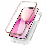 Spacecase Marble 360 iPhone 13 Pro biały/różowy
