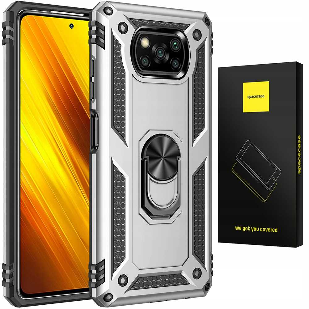 Spacecase Ring NX Poco X3 NFC/Pro srebrny