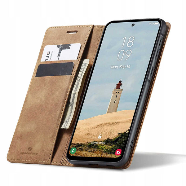 Spacecase Wallet Galaxy A56 light brown