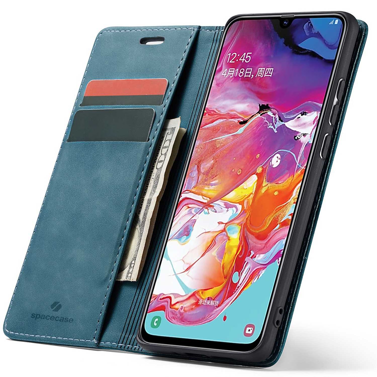 Spacecase Wallet Galaxy A70 blue