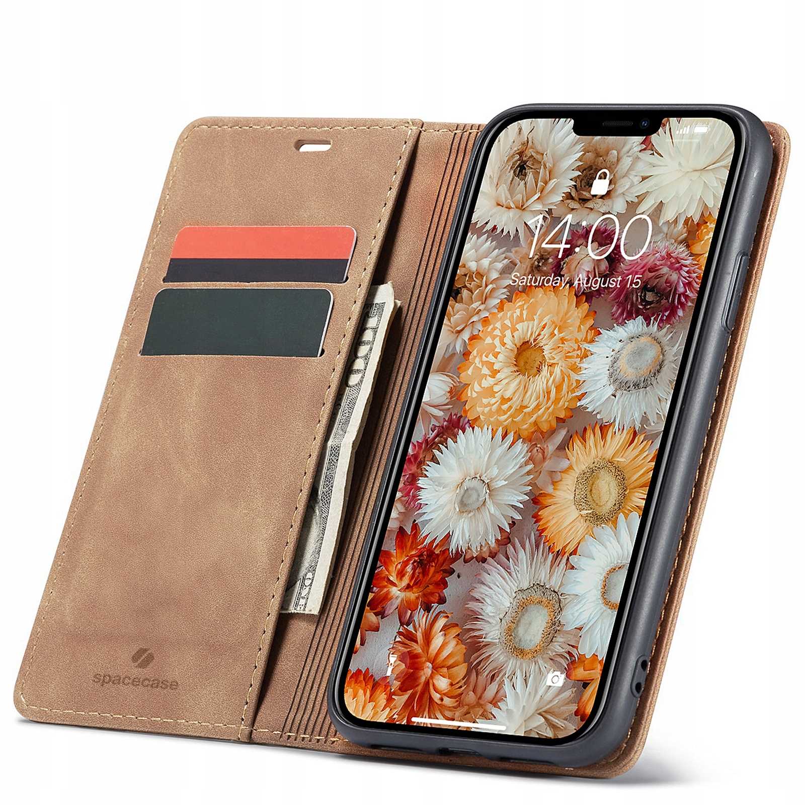 Spacecase Wallet iPhone 11 light brown