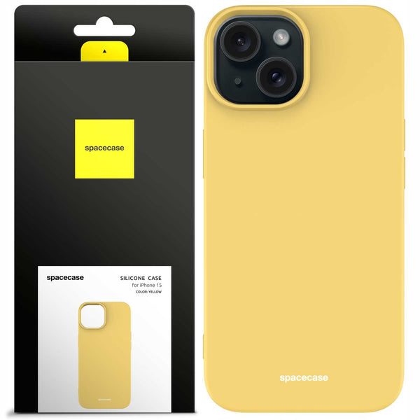 Spacecase Silicone Case iPhone 15 yellow