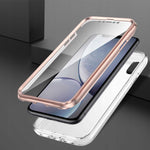 Spacecase Marble 360 iPhone Xr biały/różowy