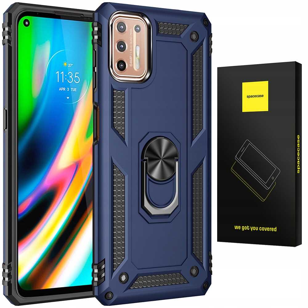 Spacecase Ring NX Motorola Moto G9 Plus niebieski
