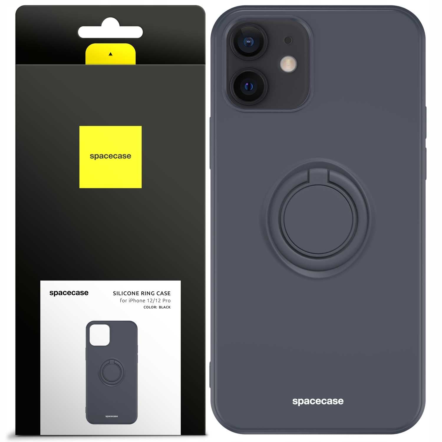 Spacecase Silicone Ring iPhone 12/12 Pro black