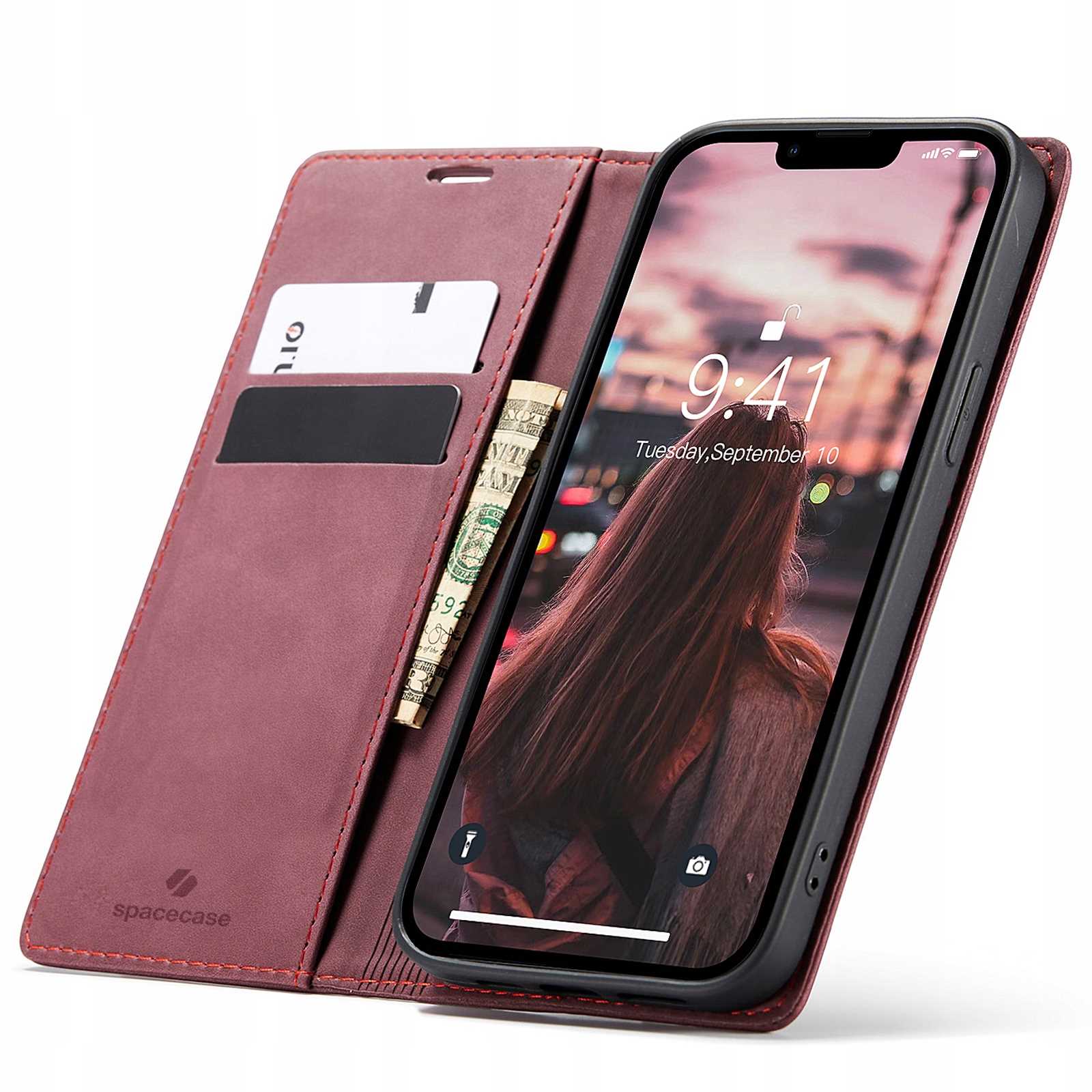 Spacecase Wallet iPhone 14 Plus red