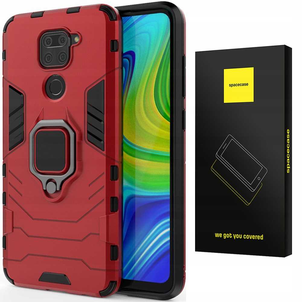 Spacecase X-Ring Redmi Note 9 czerwony