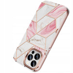 Spacecase Marble 360 iPhone 13 Pro biały/różowy