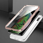Spacecase Marble 360 iPhone Xs Max biały/różowy