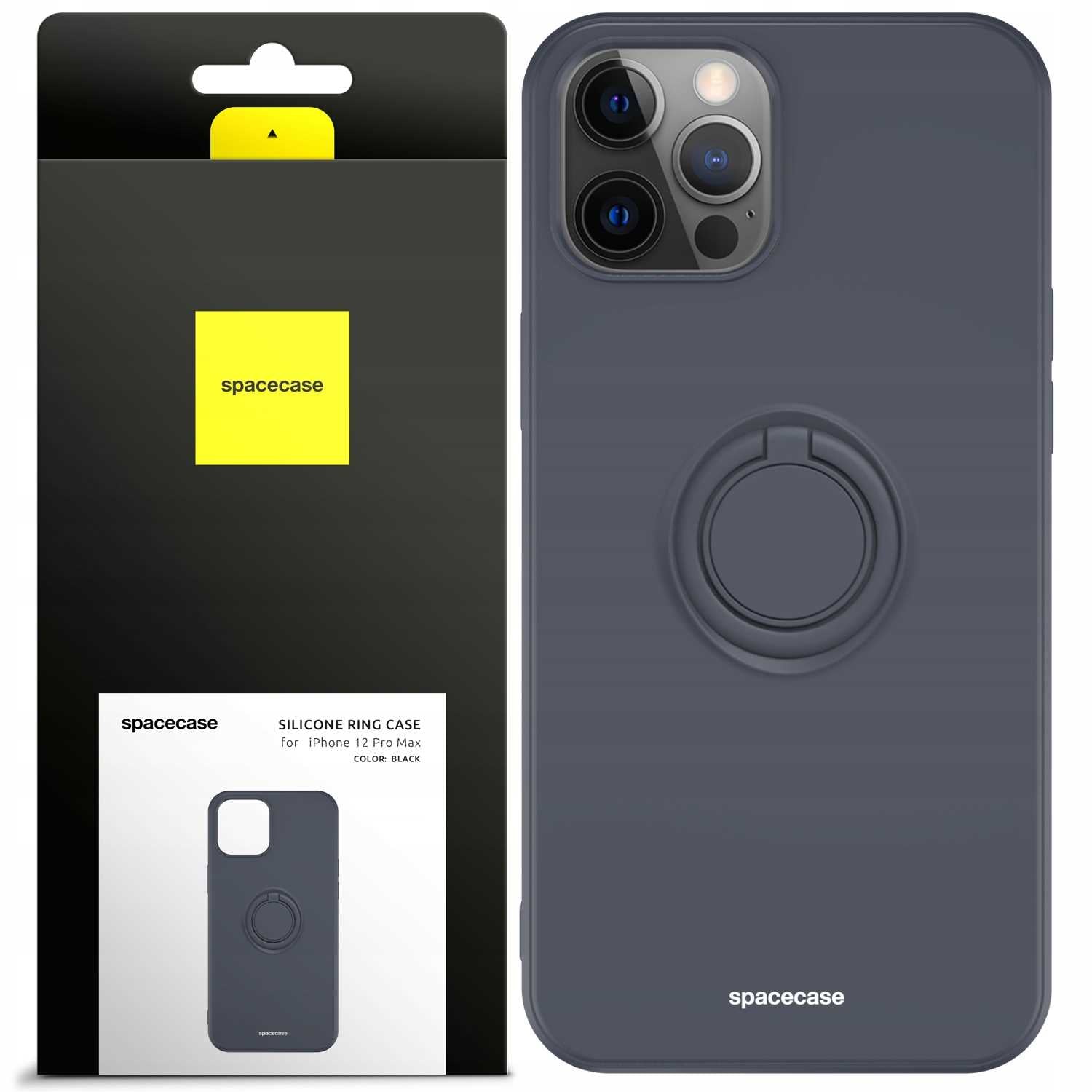 Spacecase Silicone Ring iPhone 12 Pro Max black
