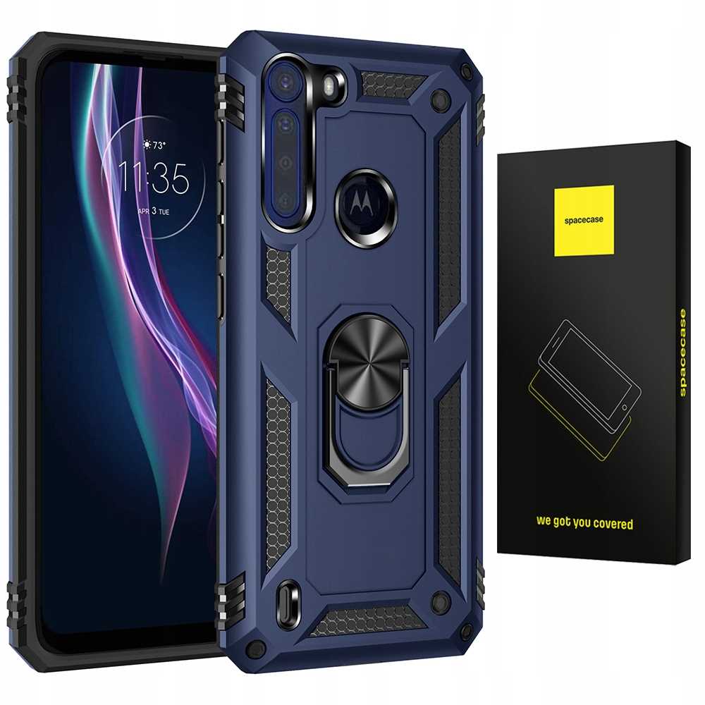 Spacecase Ring NX Motorola One Fusion+ niebieski