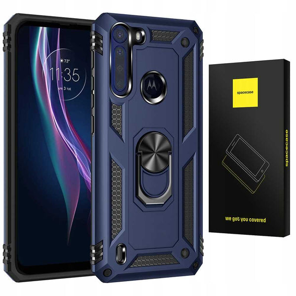 Spacecase Ring NX Motorola One Fusion+ niebieski