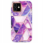 Spacecase Marble 360 iPhone 12/12 pro fioletowy
