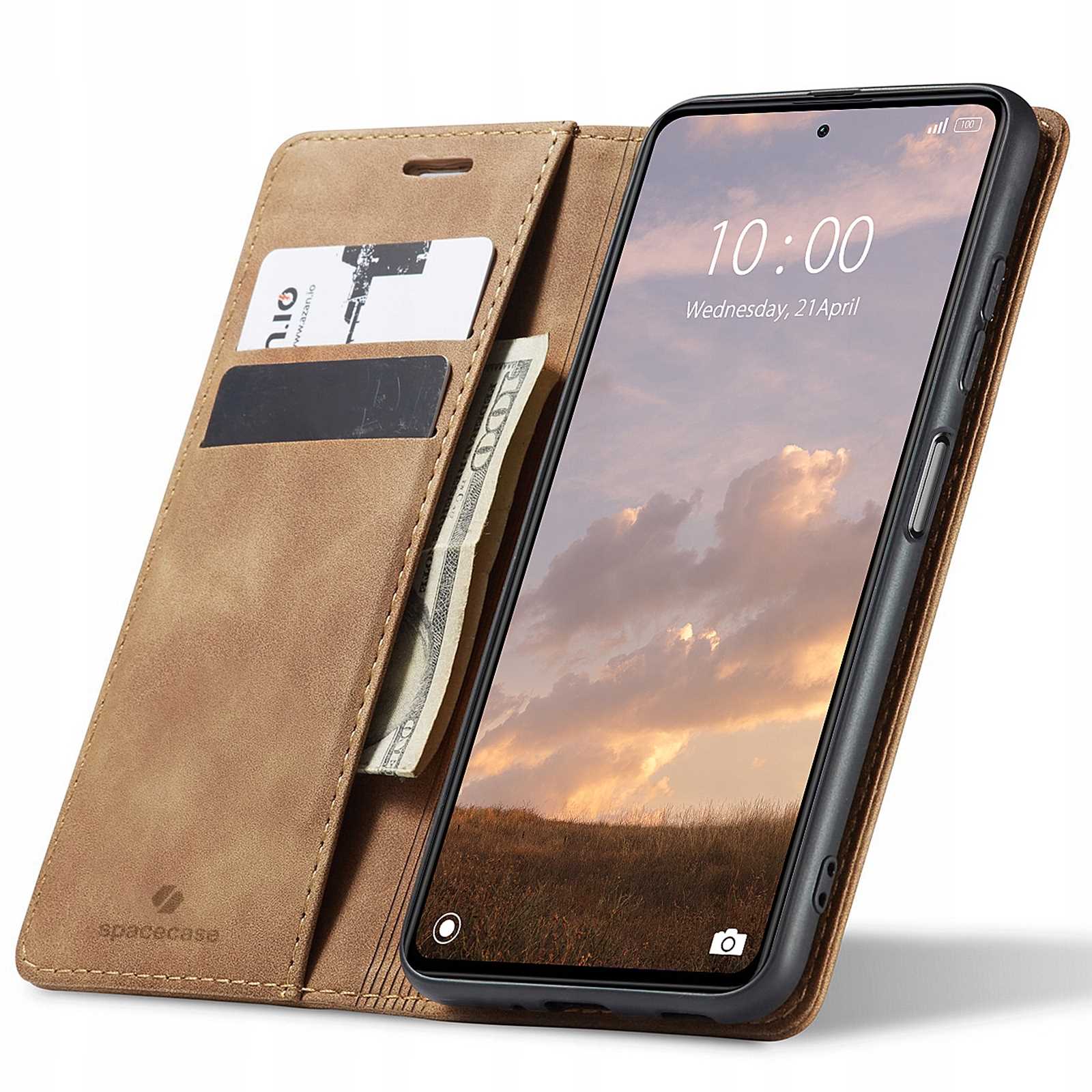 Spacecase Wallet Poco X5 Pro/Note 12 Pro light brown