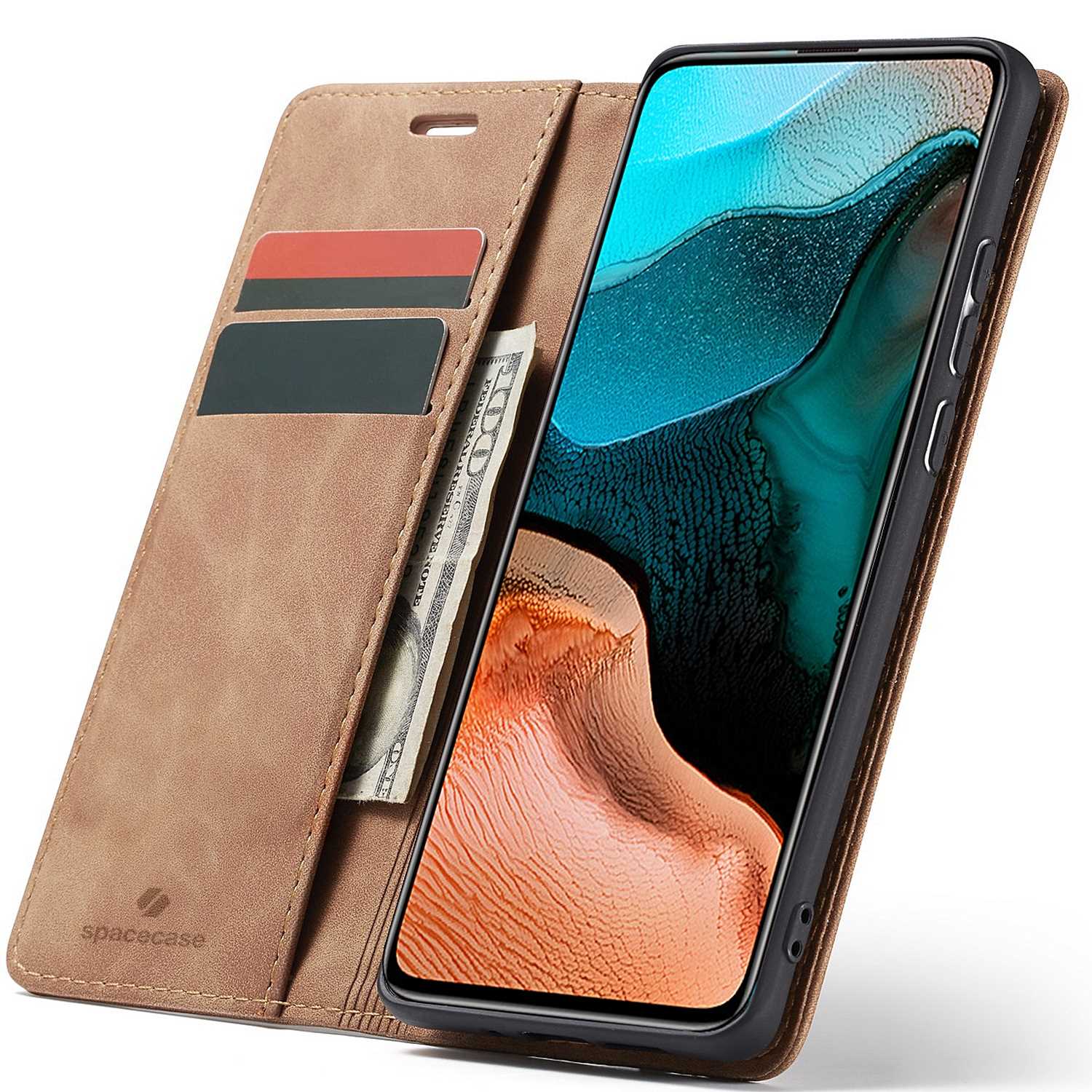 Spacecase Wallet Poco F2 Pro light brown
