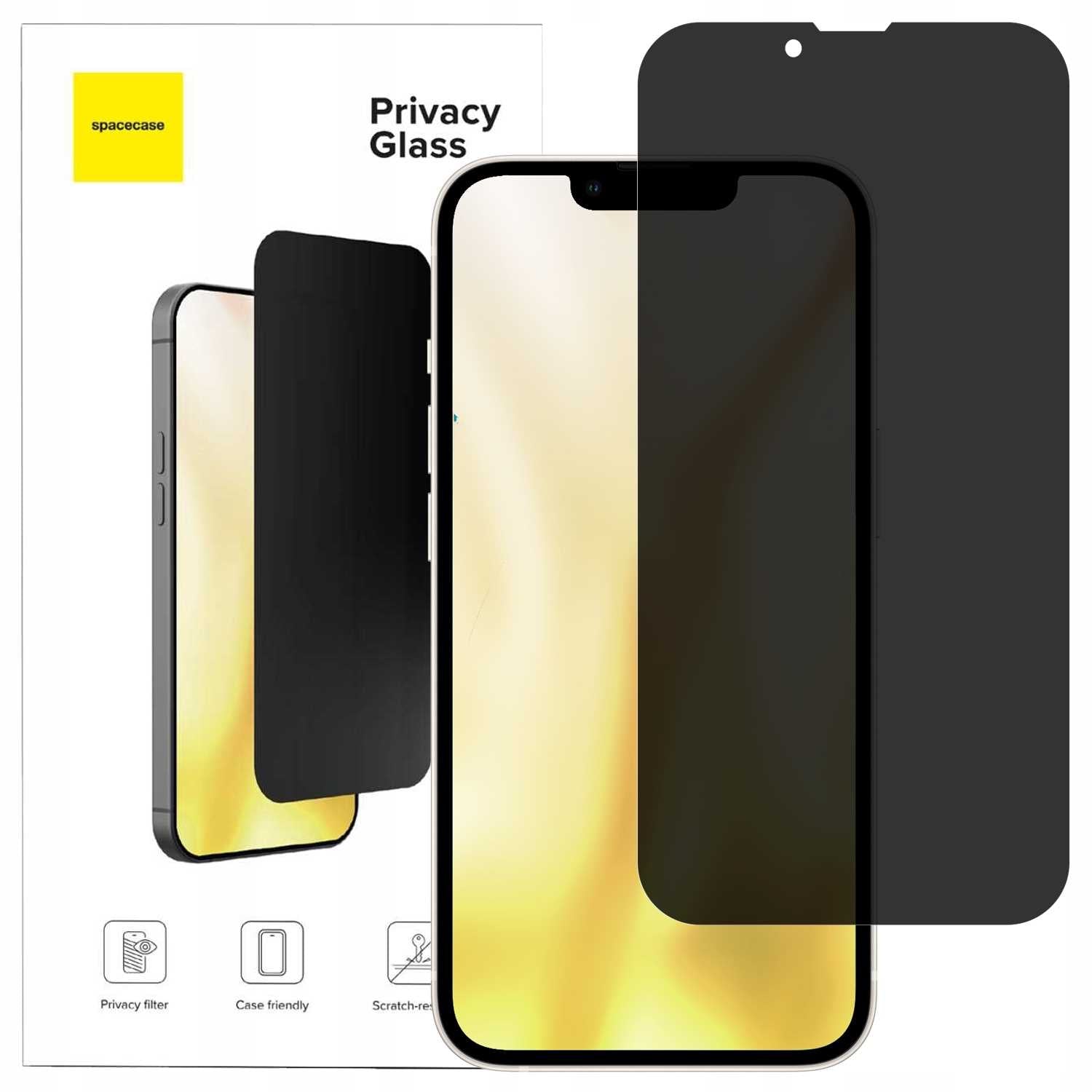 Spacecase Glass Privacy iPhone 13/13 Pro/14/16e/17e