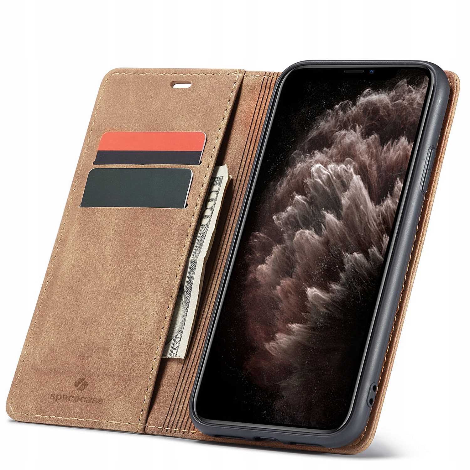 Spacecase Wallet iPhone 11 Pro light brown