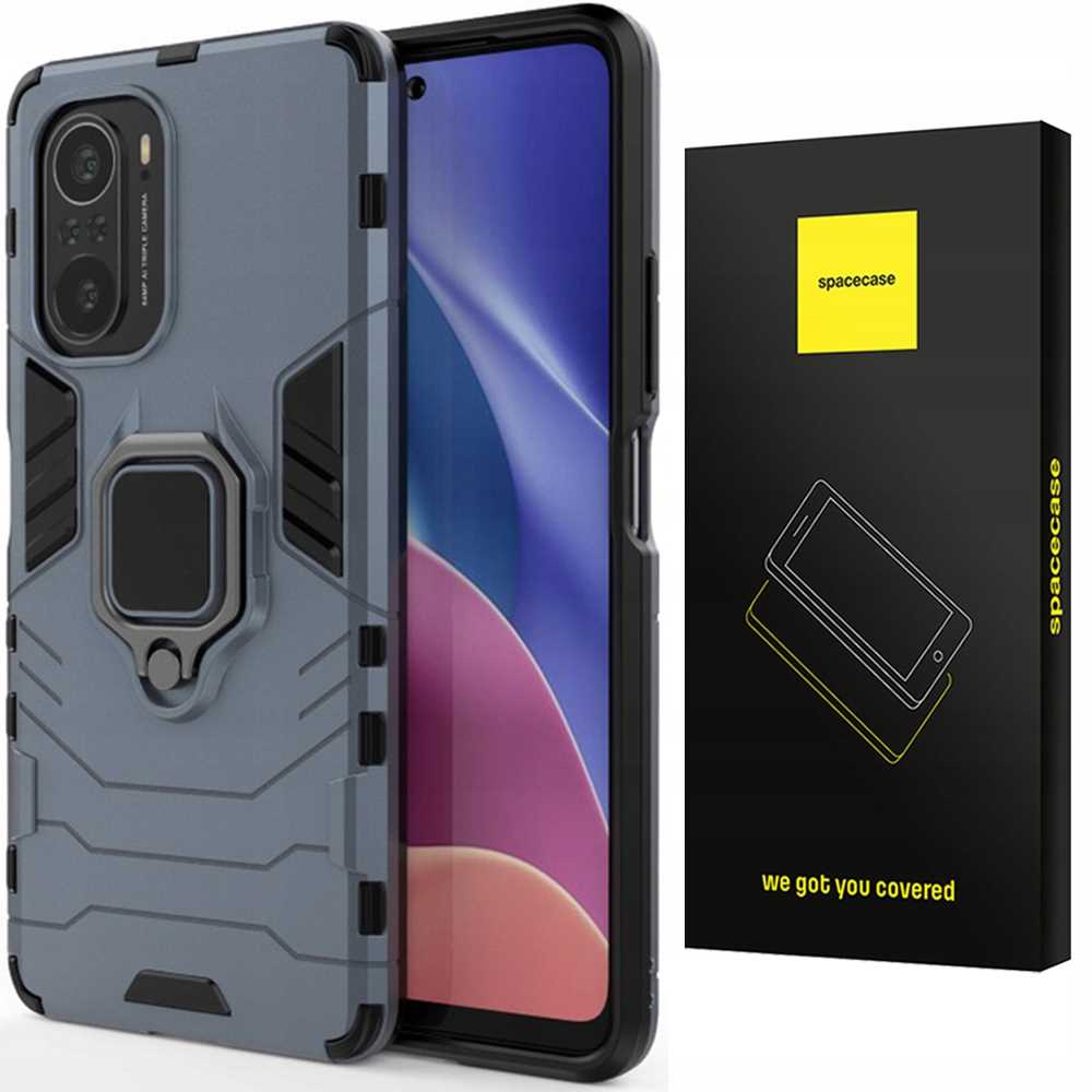 Spacecase X-Ring Poco F3 niebieski