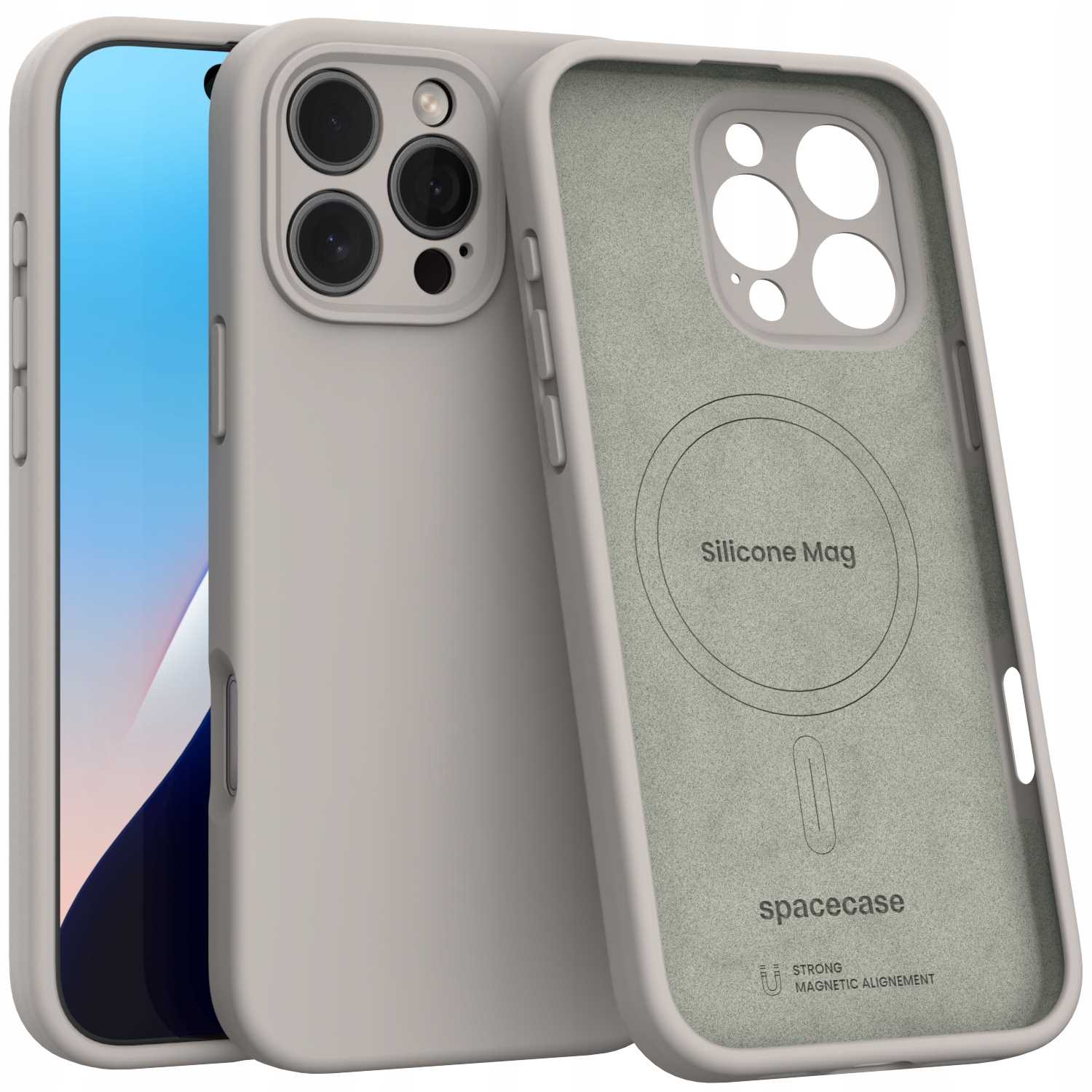 Spacecase Silicone Mag iPhone 16 Pro Max stone