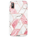 Spacecase Marble 360 iPhone Xs Max biały/różowy
