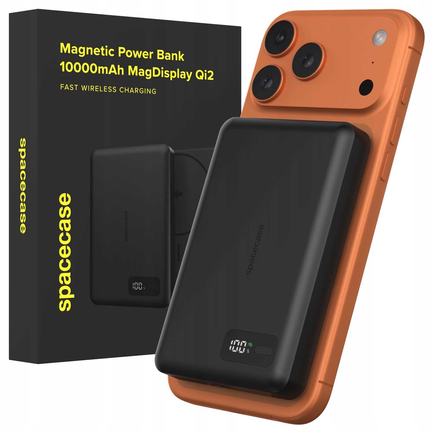 Spacecase Powerbank MagDisplay Qi2 10000mAh black